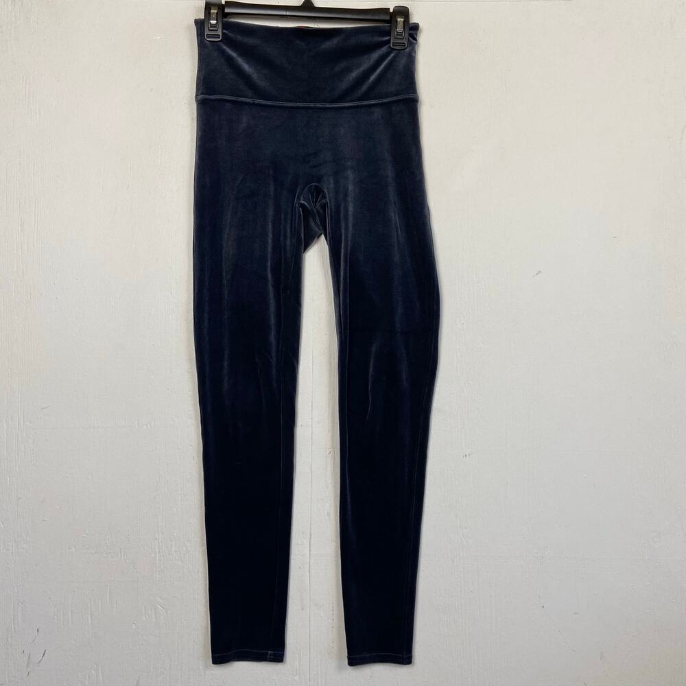 Spanx Blue Velvet High Waisted Leggings Style 2070 Womens Size Medium Plush